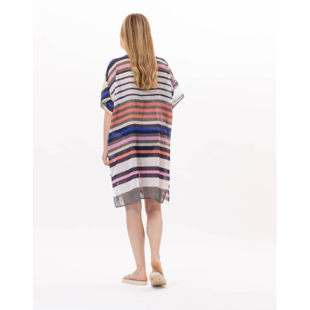 Kaftan en voile de coton VALLAURIS 940 Multico | Lingerie le Chat