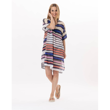 Cotton voile Kaftan VALLAURIS 940 Multico | Lingerie le Chat