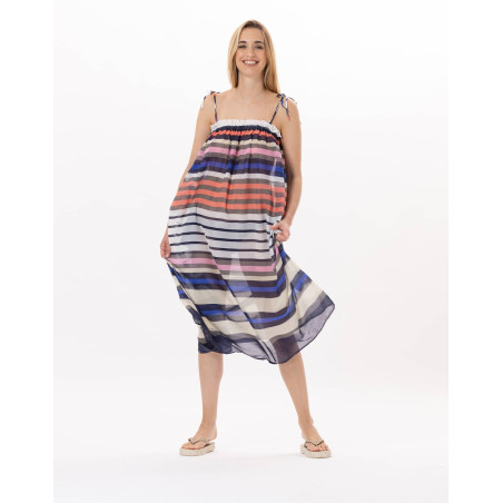 Cotton voile Dress VALLAURIS 941 Multico | Lingerie le Chat
