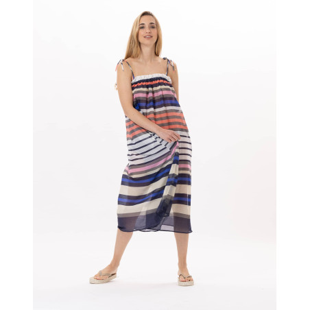 Cotton voile Dress VALLAURIS 941 Multico | Lingerie le Chat