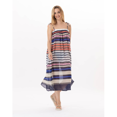 Cotton voile Dress VALLAURIS 941 Multico | Lingerie le Chat
