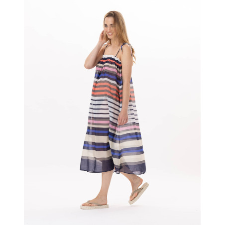 Cotton voile Dress VALLAURIS 941 Multico | Lingerie le Chat