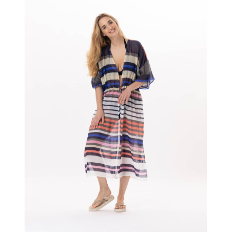 Kimono en voile de coton VALLAURIS 970 Multico | Lingerie le Chat