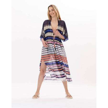 Kimono en voile de coton VALLAURIS 970 Multico | Lingerie le Chat
