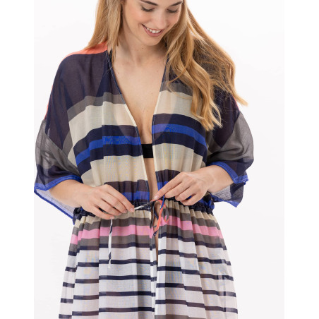 Kimono en voile de coton VALLAURIS 970 Multico | Lingerie le Chat