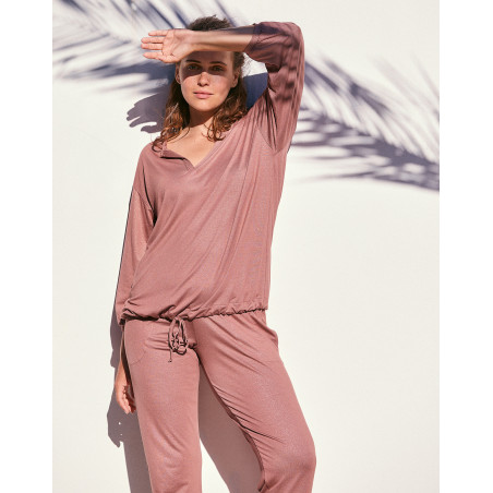 Jogging en viscose RAMATUELLE 902 Sable | Lingerie le Chat