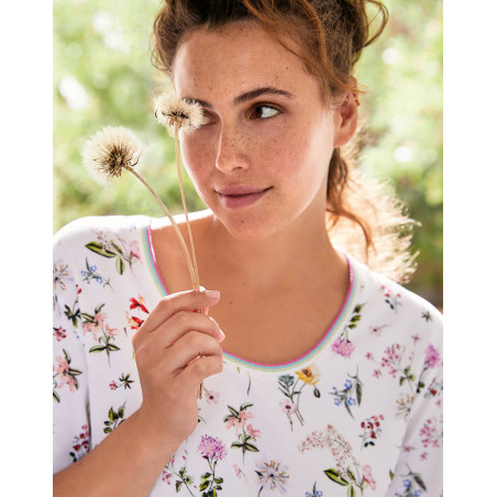 Chemise de nuit en coton BLOOM 901 Corail | Lingerie le Chat