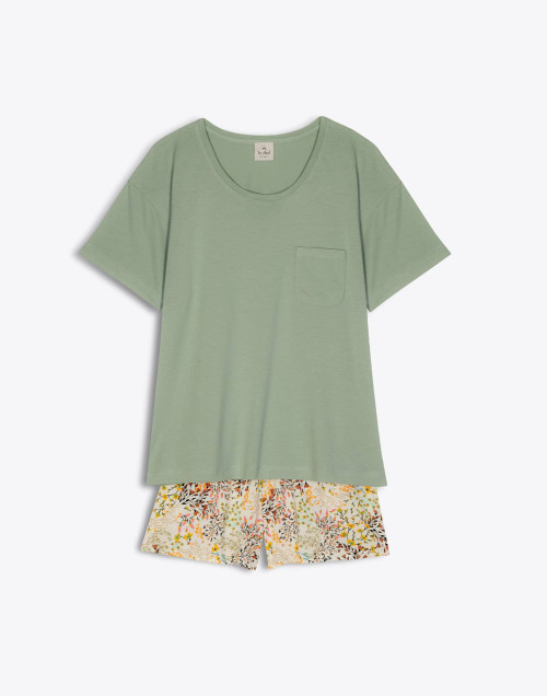 Pyjama short FANCY 500RL Vert - Lingerie Le Chat