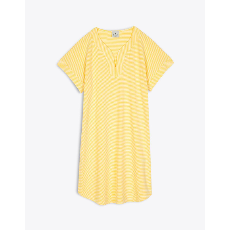 Chemise de nuit SAVANAH 301RL Jaune/Ecru - Lingerie Le Chat