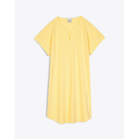 Chemise de nuit SAVANAH 301RL Jaune/Ecru - Lingerie Le Chat