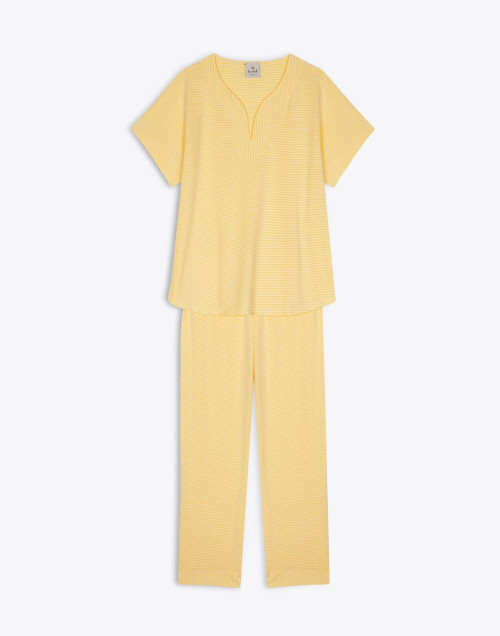 Pyjama SAVANAH 302RL Jaune/Ecru - Lingerie Le Chat