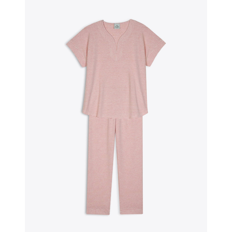 Pyjama SAVANAH 302RL Rose/Ecru - Lingerie Le Chat