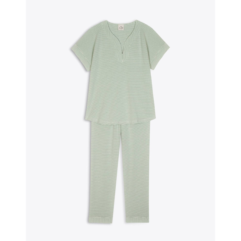 Pyjamas SAVANAH 302RL Khaki/Ecru - Lingerie Le Chat