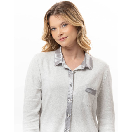 Pyjama boutonné en coton ANDY Gris Chine | Lingerie le Chat