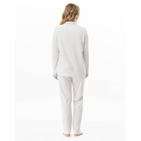 Pyjama boutonné en coton ANDY Gris Chine | Lingerie le Chat