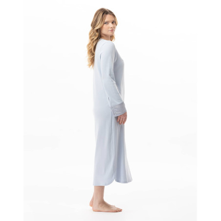 Long cotton nightdress ANDY Sky | Lingerie le Chat