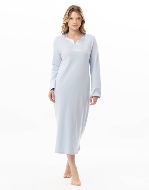 Long cotton nightdress ANDY Sky
