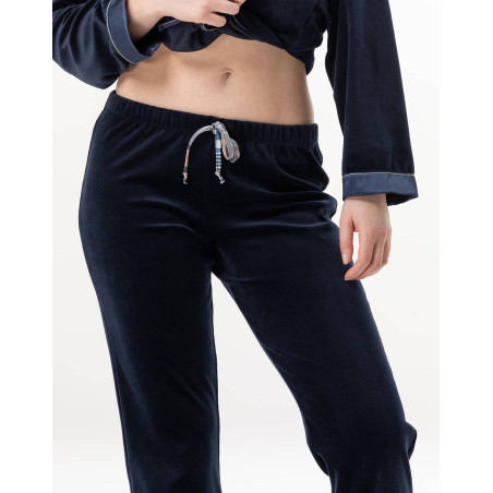 Pyjama en velours BRADLEY Marine | Lingerie le Chat