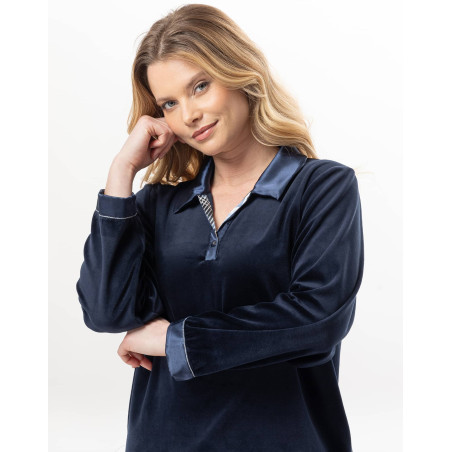 Velvet pyjamas BRADLEY Navy Blue | Lingerie le Chat