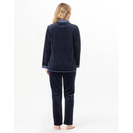 Pyjama en velours BRADLEY Marine | Lingerie le Chat