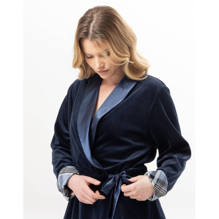 Ensemble homewear en velours BRADLEY Marine | Lingerie le Chat