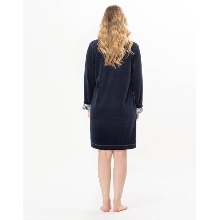 Robe en velours BRADLEY Marine | Lingerie le Chat
