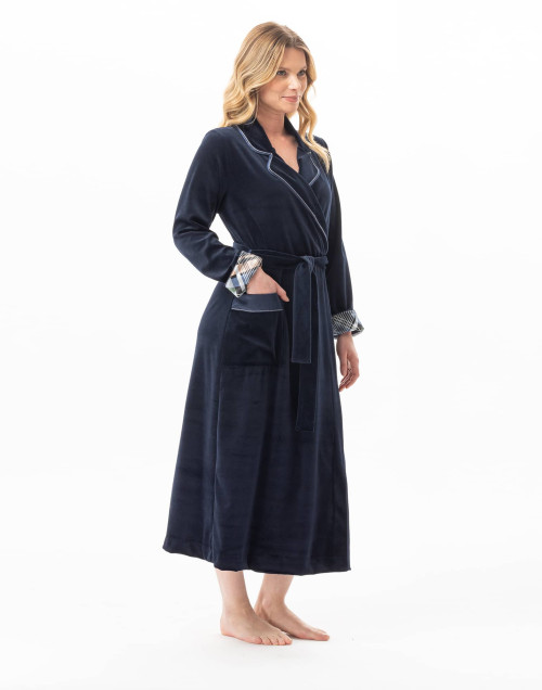 Peignoir en velours BRADLEY Marine