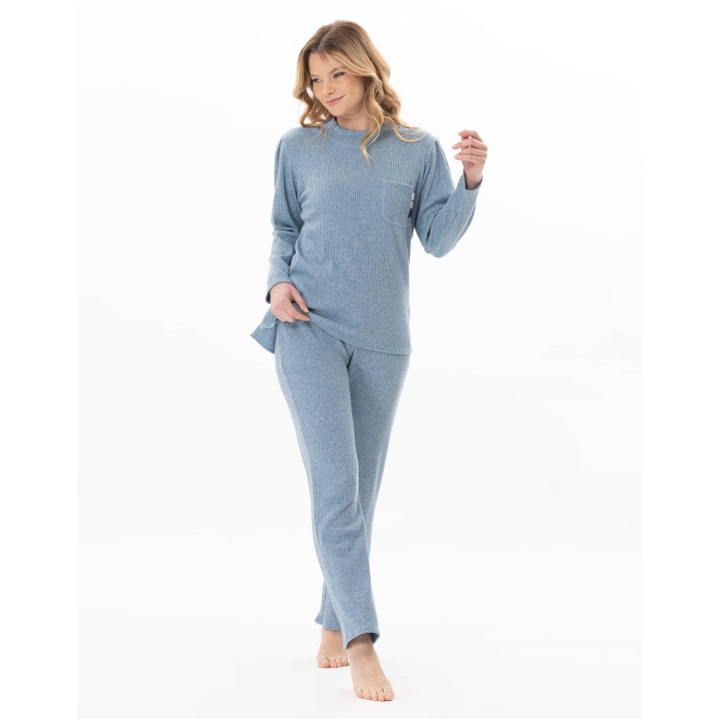 Ensemble homewear en maille tricot lurex CLUB Ciel | Lingerie le Chat Ensemble homewear en maille tricot lurex CLUB Ciel | Lingerie le Chat