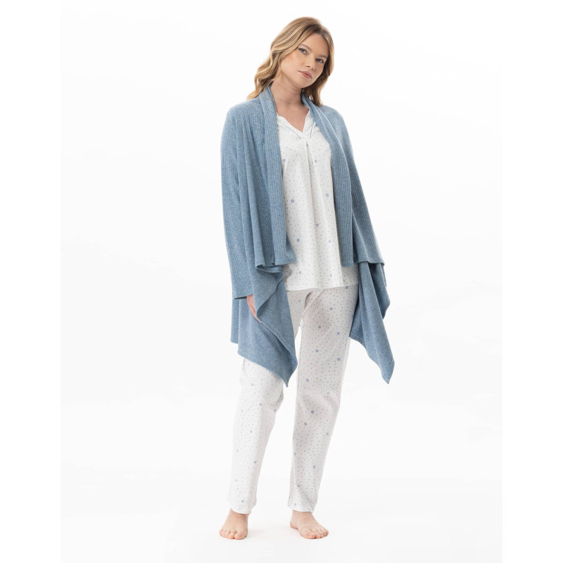Veste en maille tricot lurex CLUB Ciel | Lingerie le Chat Veste en maille tricot lurex CLUB Ciel | Lingerie le Chat