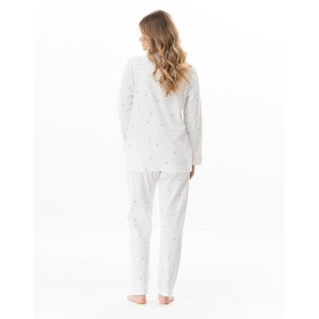 Cotton pyjamas COSY Ecru / Sky | Lingerie le Chat