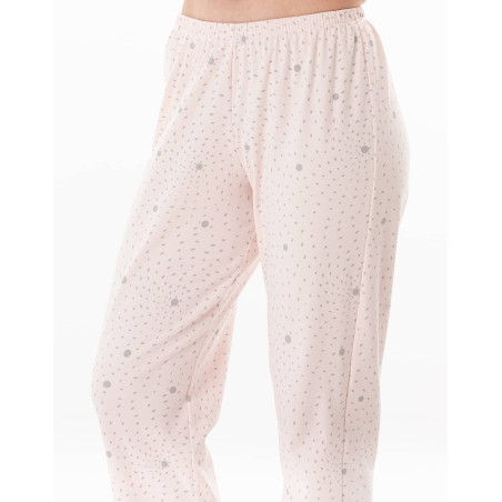 Cotton button-down pyjamas COSY Pink/Grey | Lingerie le Chat