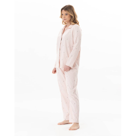 Cotton button-down pyjamas COSY Pink/Grey | Lingerie le Chat
