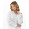 Chemise de nuit longue en coton COSY Ecru / Ciel