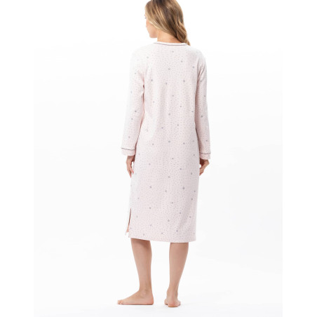 Chemise de nuit en coton COSY Rose/Gris | Lingerie le Chat