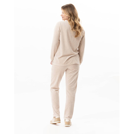 Ensemble homewear en velours COUNTRY Beige Chine | Lingerie le Chat