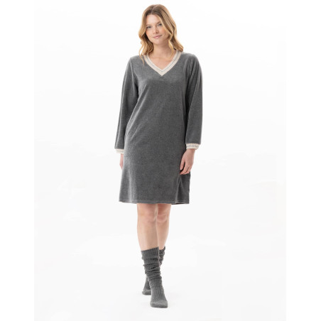 Robe en velours COUNTRY Anthracite Chine | Lingerie le Chat