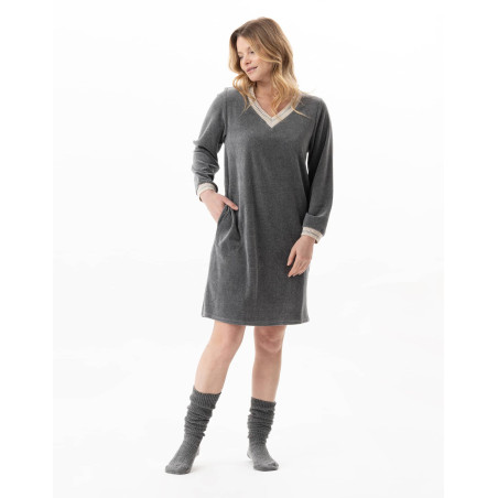 Robe en velours COUNTRY Anthracite Chine | Lingerie le Chat