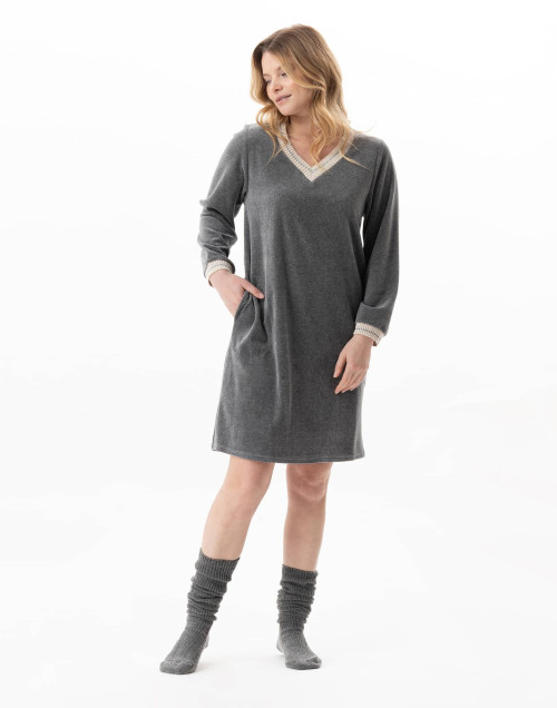 Robe en velours COUNTRY Anthracite Chine | Lingerie le Chat