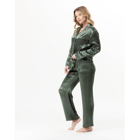 Pyjama boutonné en viscose DARCY Lichen | Lingerie le Chat