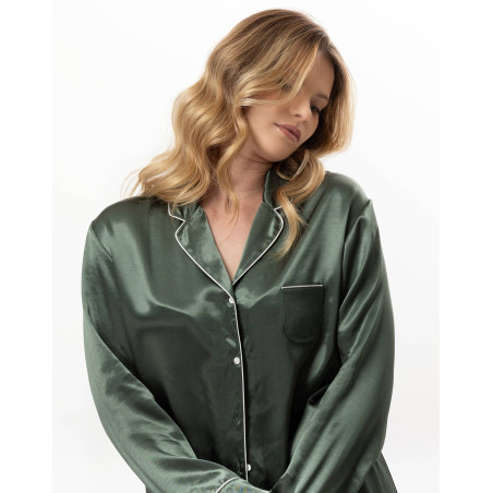 Pyjama boutonné en viscose DARCY Lichen | Lingerie le Chat