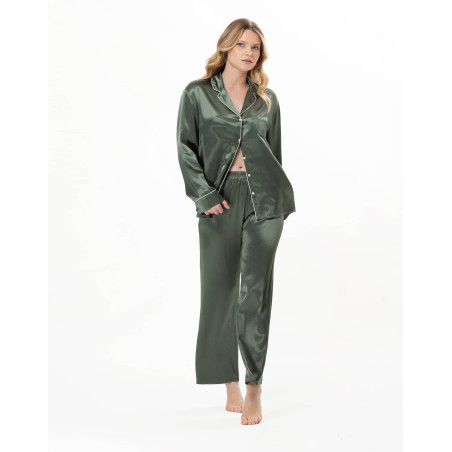 Pyjama boutonné en viscose DARCY Lichen | Lingerie le Chat