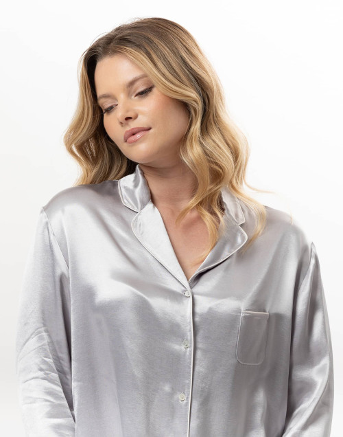 Pyjama boutonné en viscose DARCY Perle | Lingerie le Chat