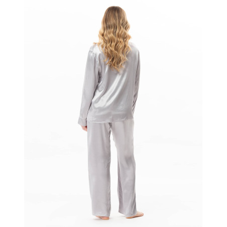 Pyjama boutonné en viscose DARCY Perle | Lingerie le Chat
