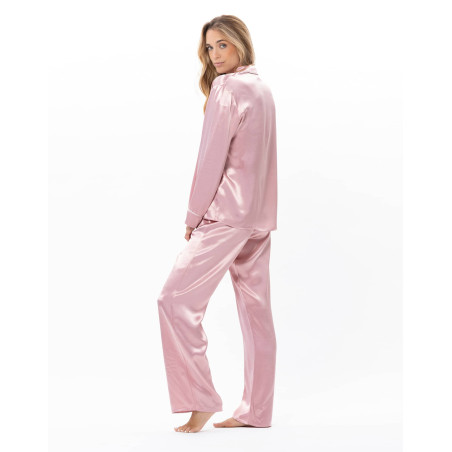Pyjama boutoné en viscose DARCY Rose | Lingerie le Chat