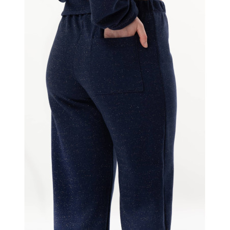 Ensemble homewear en molleton lurex ECLAT Marine | Lingerie le Chat