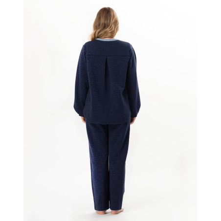 Ensemble homewear en molleton lurex ECLAT Marine | Lingerie le Chat