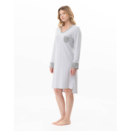 Cotton nightdress FLOCON China Grey | Lingerie le Chat