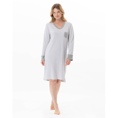 Cotton nightdress FLOCON China Grey | Lingerie le Chat