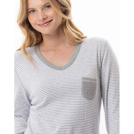 Cotton nightdress FLOCON China Grey | Lingerie le Chat
