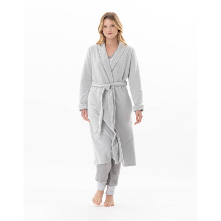 Microfleece dressing gown FLOCON Grey China | Lingerie le Chat